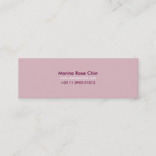 Cartão De Visita Mini Slim Pink Business Card