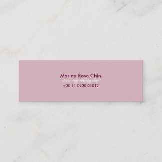 Cartão De Visita Mini Slim Pink Business Card