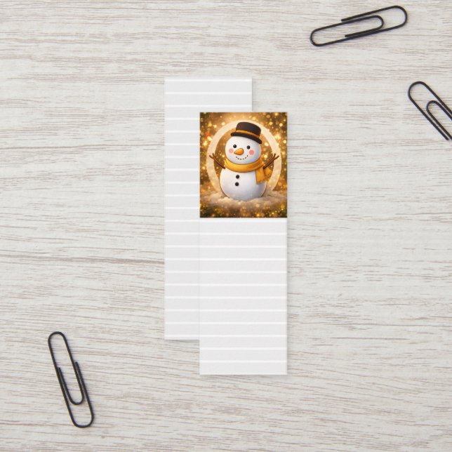 Cartão De Visita Mini Snowman bookmark (Frente/Verso In Situ)