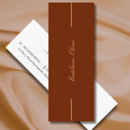 Cartão De Visita Mini Solicitante Elegante Moderno Brown