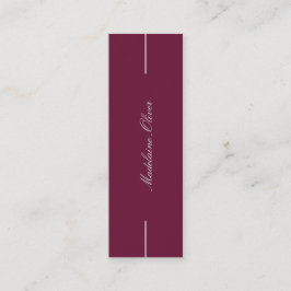 Cartão De Visita Mini Solicitante Profissional Moderno Elegante Burgundy