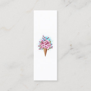 Cartão De Visita Mini Sorvete Waffle Rosa Sakura Cone