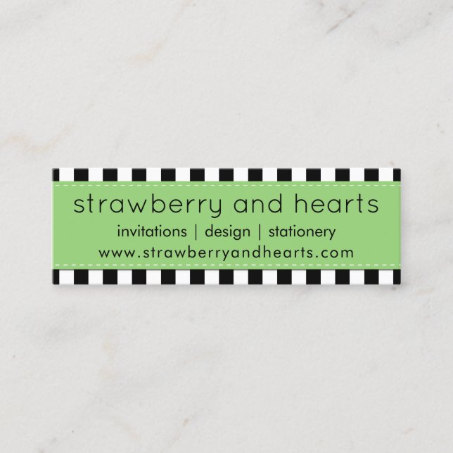 Cartão De Visita Mini Stripes Negras e Brancas, Padrões Strike, Linhas (Frente)