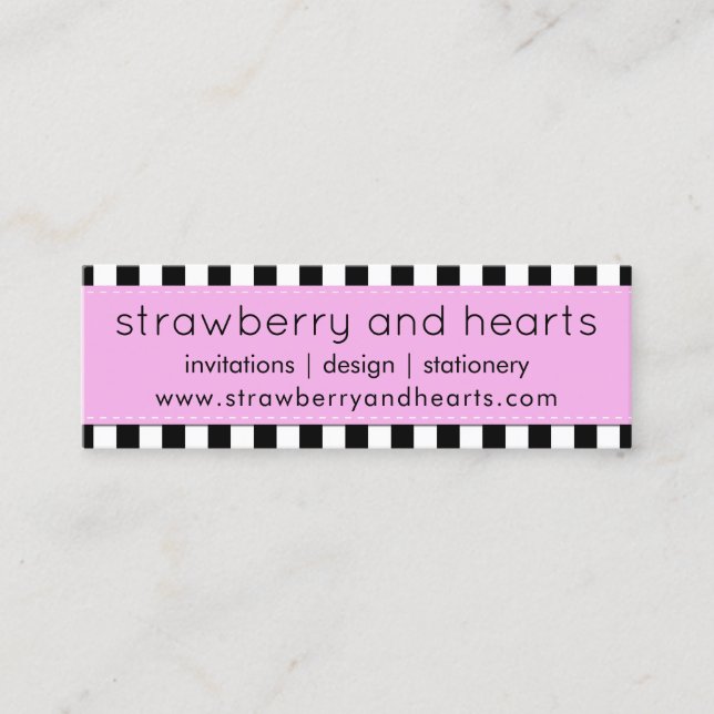 Cartão De Visita Mini Stripes Negras e Brancas, Padrões Strike, Linhas (Frente)