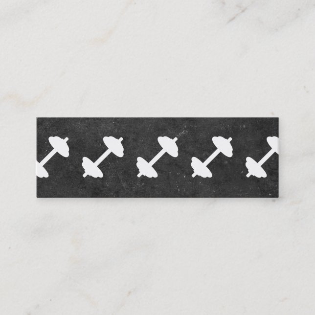 Cartão De Visita Mini Sumbbell | Formador pessoal (ardósia) (Frente)