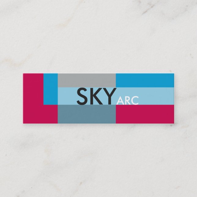 Cartão De Visita Mini Sunny Blocks Blue Red (Frente)