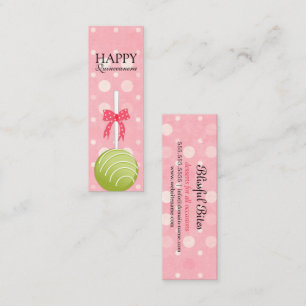 Cartão De Visita Mini Tags Feliz Quinceanera de Bolo de Pops Rosa e Verd