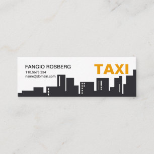 Cartão De Visita Mini Táxi de transporte de silhuetas de construção s