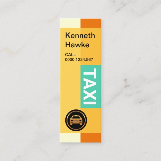 Cartão De Visita Mini Táxi para caixas transparentes de Na moda chic (Frente)