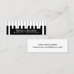 Cartão De Visita Mini teclado do músico/professor música das