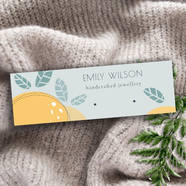 Cartão De Visita Mini Tela Azul de Frutura de Limão Negra (Criador carregado)