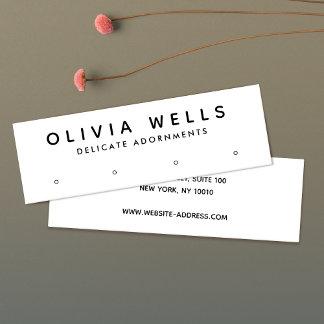 Cartão De Visita Mini Tela Branca Simples de 4 Buracos Estampados