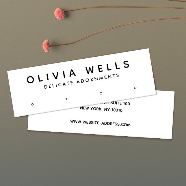 Cartão De Visita Mini Tela Branca Simples de 4 Buracos Estampados (Criador carregado)