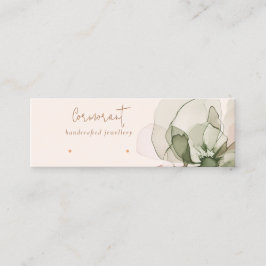 Cartão De Visita Mini Tela Chic Blush Green Flower Stud Earring