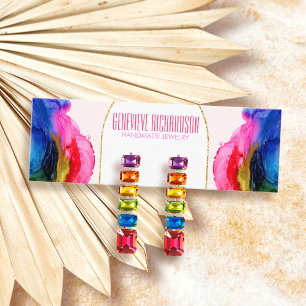 Cartão De Visita Mini Tela Colorida Rainbow Modern Earrando Joias