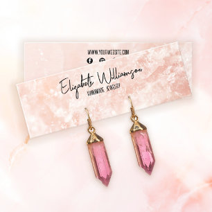 Cartão De Visita Mini Tela de Joias Rosa Quartz Rosa Rosa Rosa Cor-de-Ro