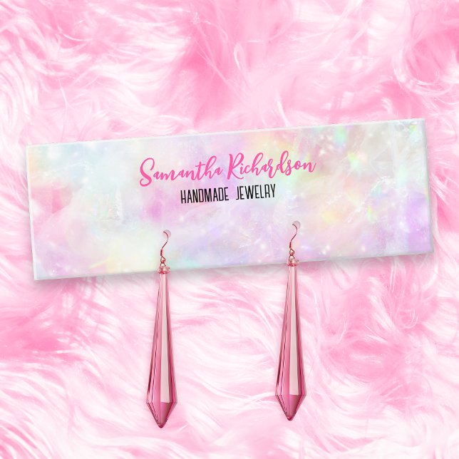 Cartão De Visita Mini Tela do Rainbow Holographic Earrando Joias (Criador carregado)