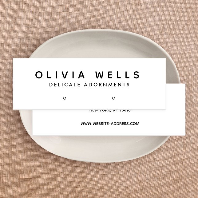 Cartão De Visita Mini Tela Simples de Branco Preto, Mini (Criador carregado)