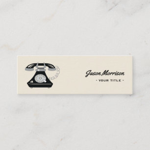 Cartão De Visita Mini Telefone Retro Preto Estilo Antigo Profissional