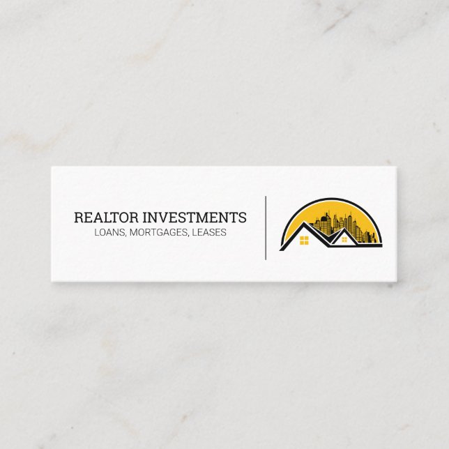 Cartão De Visita Mini Telhado e paisagem urbana (Frente)