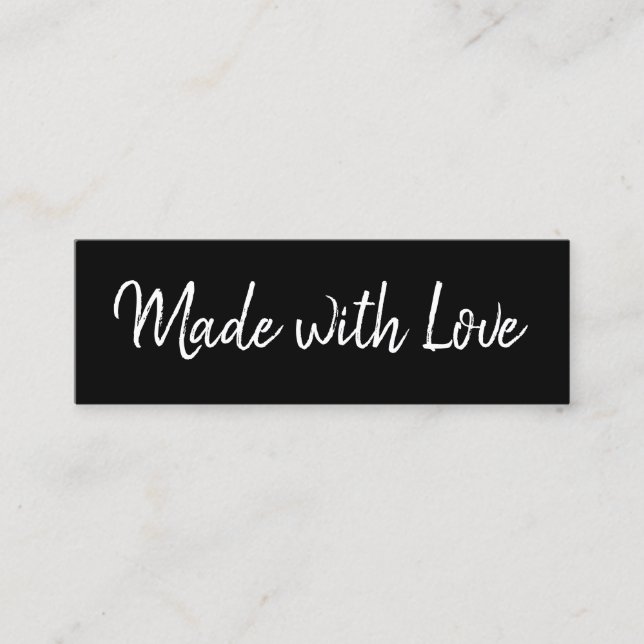 Cartão De Visita Mini Tendência moderna, negra e branca, feita à mão (Frente)