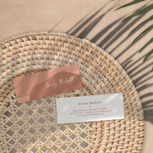 Cartão De Visita Mini Terracotta Abstrato Moderna Texturizada Terrestre (Criador carregado)