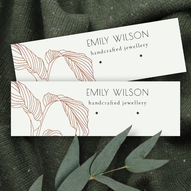 Cartão De Visita Mini Terracotta Palm Leaf Sketch Study Earring Display (Criador carregado)