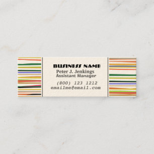 Cartão De Visita Mini Teste padrão simples das cores felizes brincalhã