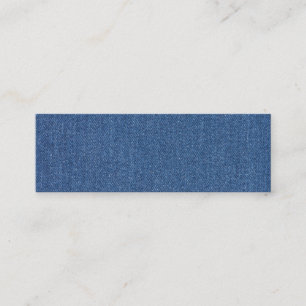 Cartão De Visita Mini Têxtil original tecido azul moda jean denim