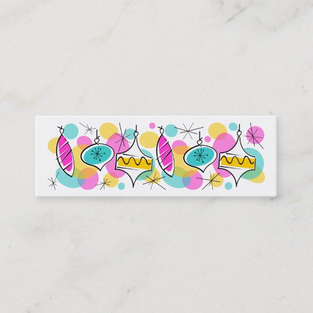 Cartão De Visita Mini Texto lateral da Linha da Árvore Retroativa (Frente)