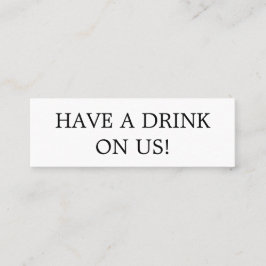 Cartão De Visita Mini Texto simples Bilhete de Bebida Livre de Casamento
