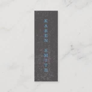 Cartão De Visita Mini Texto Vertical Estilo de Grunge Moderno