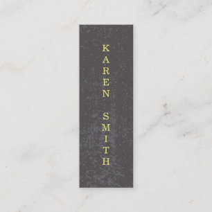 Cartão De Visita Mini Texto Vertical Estilo de Grunge Moderno