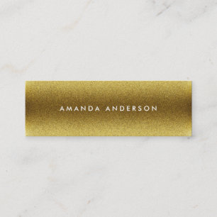 Cartão De Visita Mini Textura Dourado minimalista do brilho