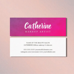 Cartão De Visita Mini Textura Moderna e Elegante Roxo Rosa Artista de Ma