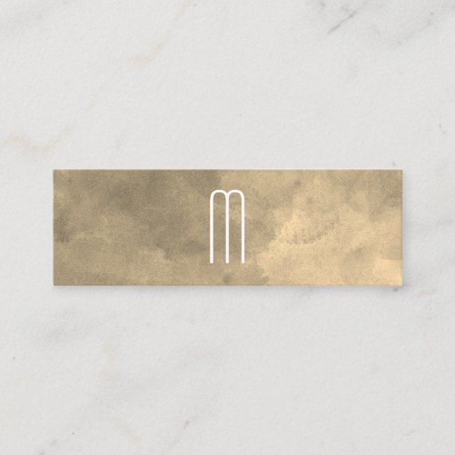 Cartão De Visita Mini Textura Monograma de Aquarela (Frente)