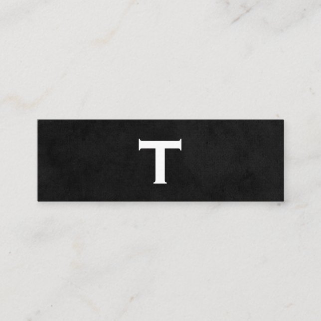 Cartão De Visita Mini Tipo de Script com Monograma (Frente)