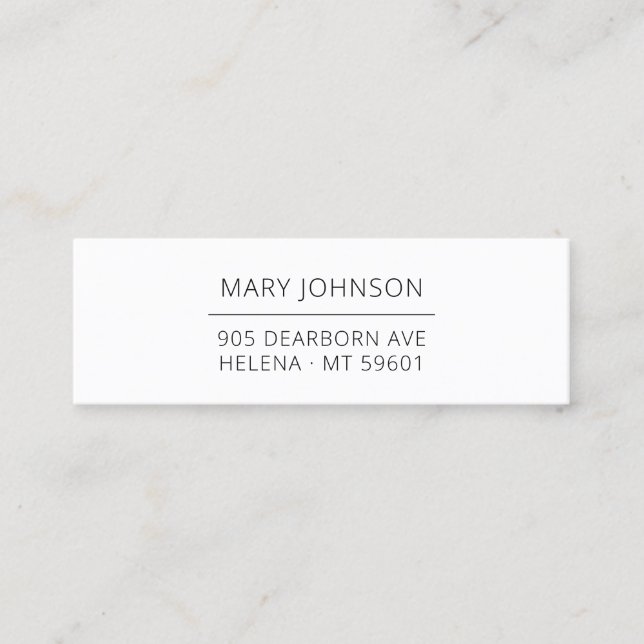 Cartão De Visita Mini Tipografia Elegante Profissional Mínima 06. (Frente)