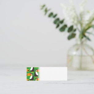 Cartão De Visita Mini Toucan Bird Beak Green deixa animais tropicais