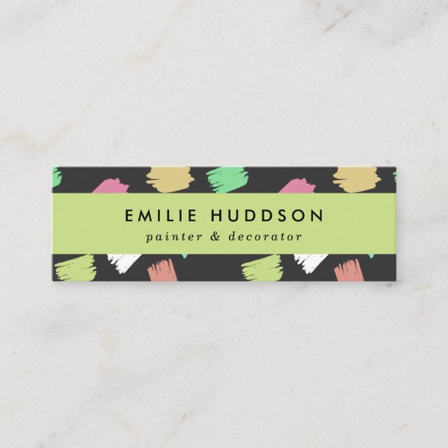 Cartão De Visita Mini Traços, Pincel, Pintura, Decorador (Frente)