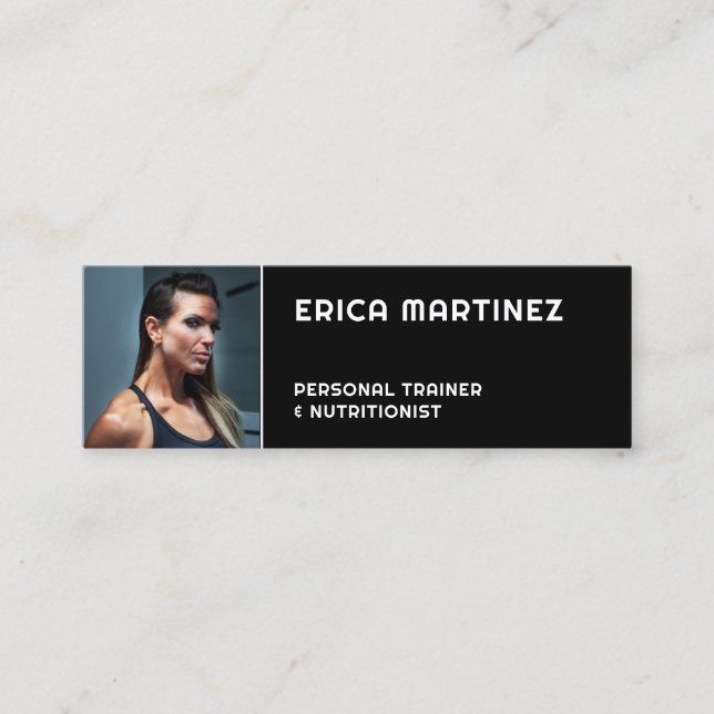 Cartão De Visita Mini Treinador de imagem de retrato pessoal (Frente)