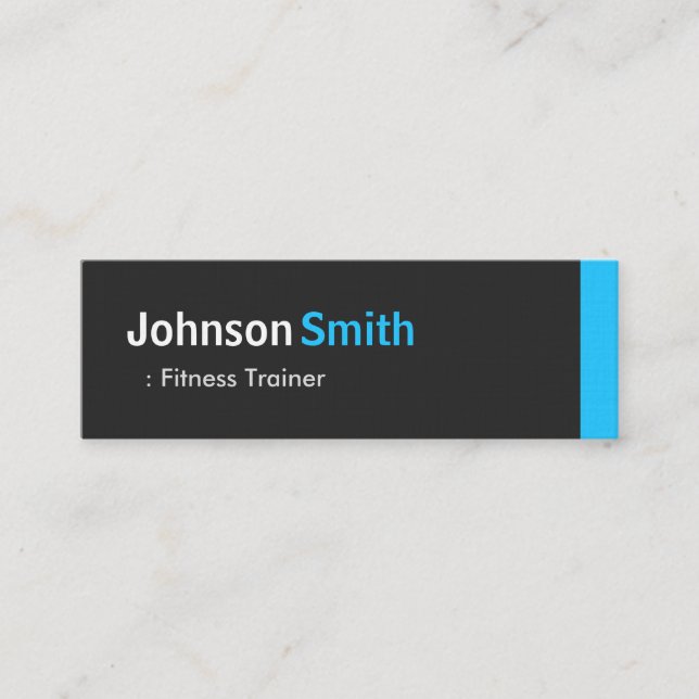 Cartão De Visita Mini Treinador de malhações - Mini Azul Aqua Pessoal (Frente)