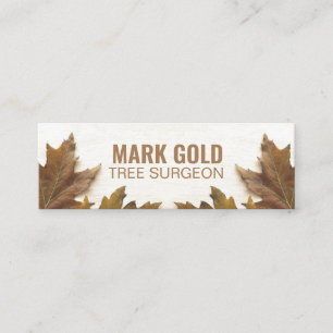 Cartão De Visita Mini Twitter personalizado "Fallen Leaves on Wood"