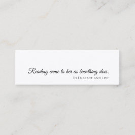 Cartão De Visita Mini Um Livro é um Sonho | Design Moderno de Marcador d