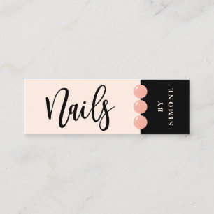 Cartão De Visita Mini unhas cor-de-rosa com brilho elegante moderno