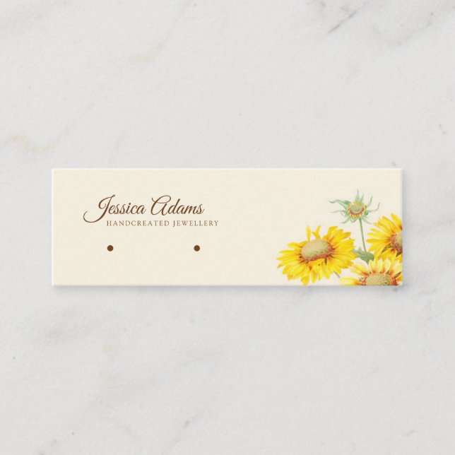 Cartão De Visita Mini Urticária Rústica Amarelo Girassol (Frente)