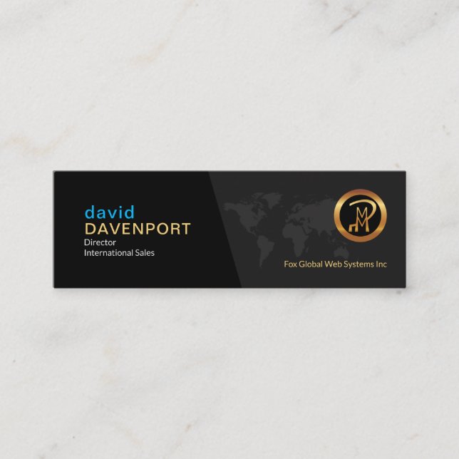 Cartão De Visita Mini Vendas Internacionais Globais de Elegance para Cin (Frente)