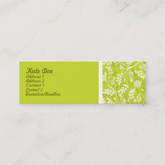 Cartão De Visita Mini Verde elegante