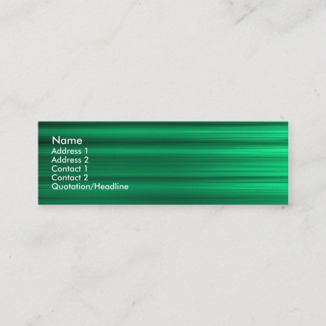 Cartão De Visita Mini Verde escovado (Frente)