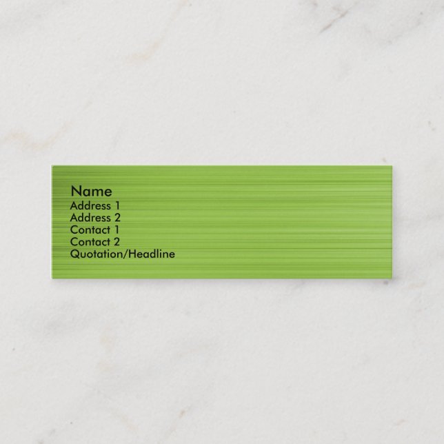 Cartão De Visita Mini Verde escovado (Frente)